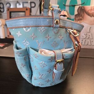 Louis Vuitton Limited Edition Glitter Cabas Pm Pastel Blue